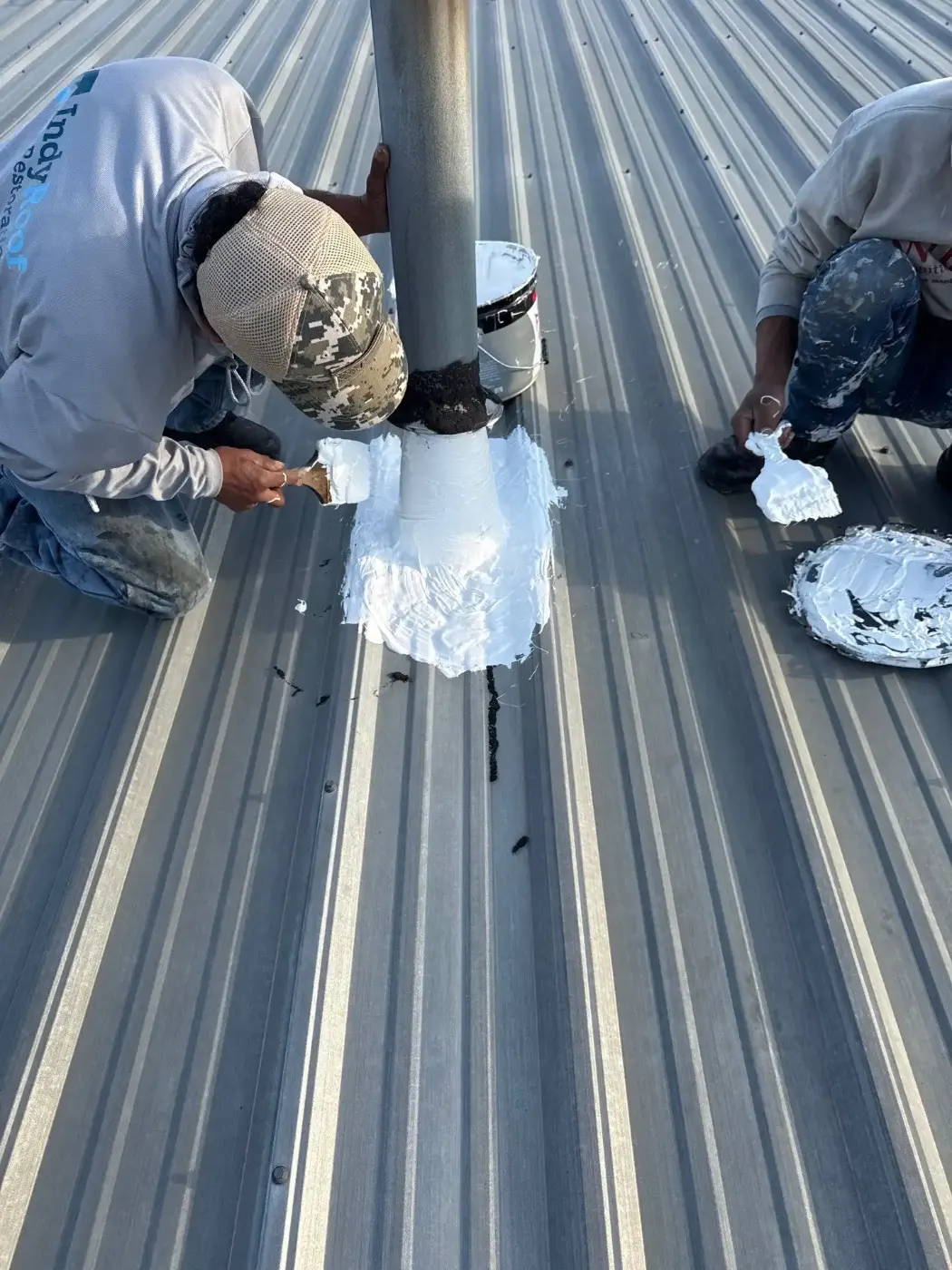 Storm damage documentation on a Amo commercial building