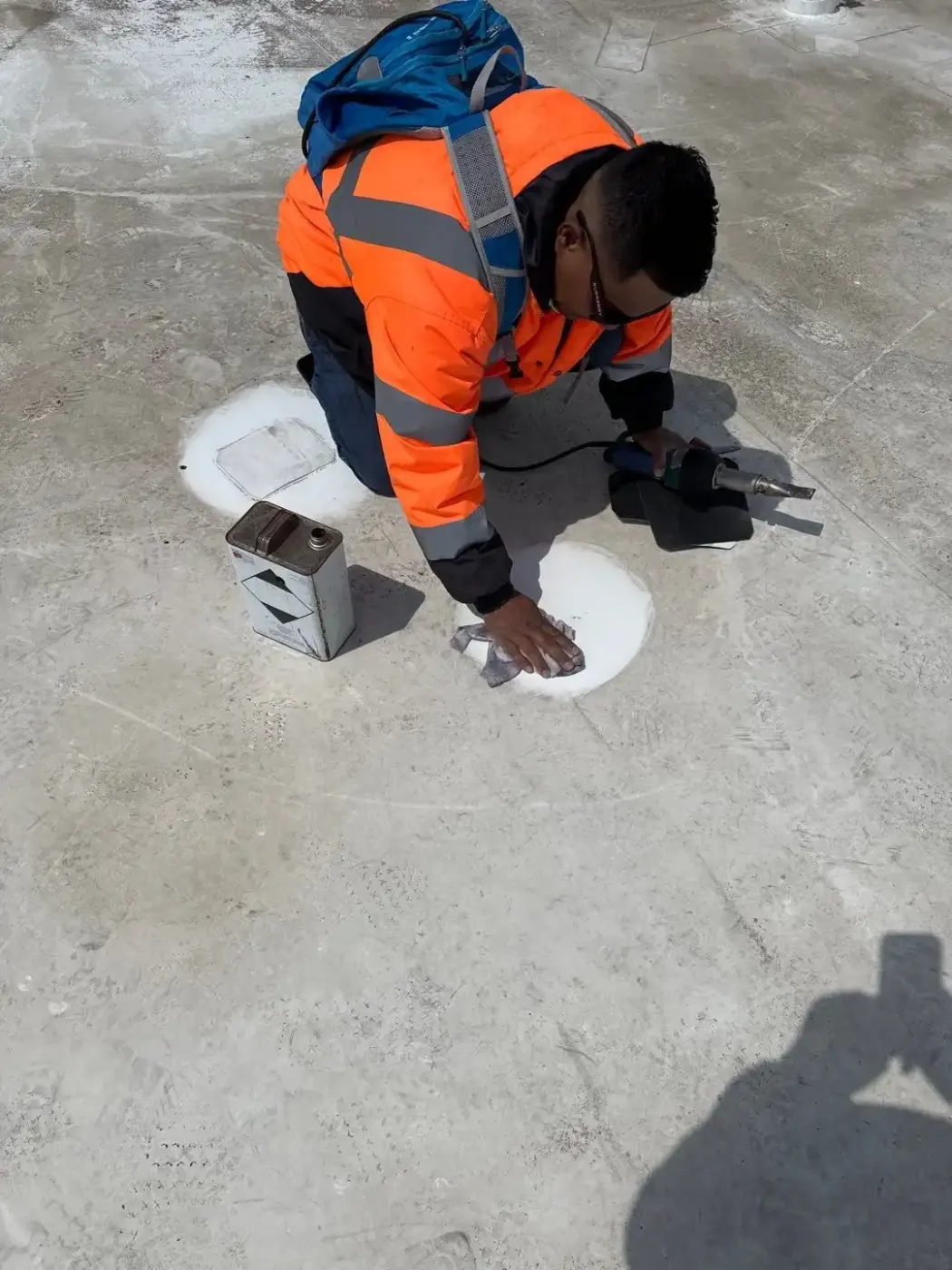 Tarping and dry-in on a Amo commercial roof